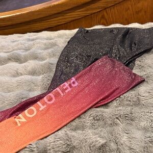 Peloton ladies Sparkle Leggings - Black and Pink Ombre